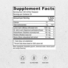 Vitanica Mood Tonic label close-up highlighting Peach Positive Mood.