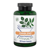 Vitanica OvaBlend botella de cápsulas para apoyo hormonal y ovulación.