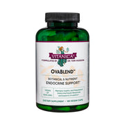 Vitanica OvaBlend: botella de cápsulas para apoyo ovárico diario.