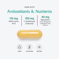 Vitanica Ovum A.M. label front emphasizes vegan daytime capsules.