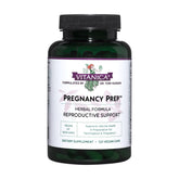 Vitanica Pregnancy Prep bottle on white background for vegan reproductive support.