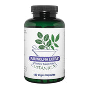 Vitanica Rauwolfia Extra bottle with capsules suggesting cardiovascular support.