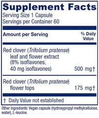 Vitanica Red Clover capsules close-up for hot flash relief.