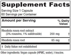 Vitanica Rhodiola Rosea capsules displayed for steady mood during demanding days.