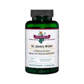 Vitanica St. John's Wort capsules bottle front showing vegan, non-GMO mood support.