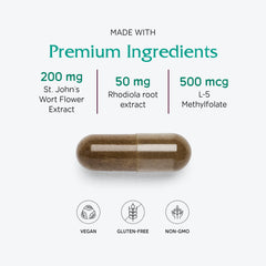 Vitanica Uplift pills top view showing capsule shape and consistency.