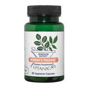 Vitanica Woman's Passage bottle front with vegan menopause support branding.