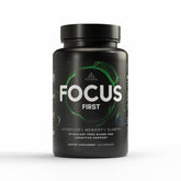 VITARA Focus First bottle label showcasing clean design for daily cognitive support.