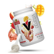 Vitargo Fruit Punch powder in a tub for fast-digesting energy during workouts.