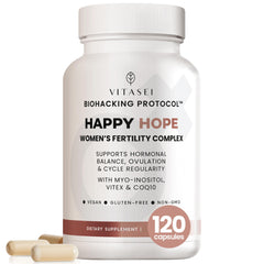 VITASEI Happy Hope bottle front showing fertility support formula.