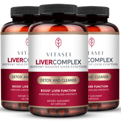 VITASEI Liver Cleanse bottle front view with capsules for daily liver support.