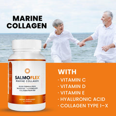 VITASEI Salmoflex label design on bottle with ingredient highlights