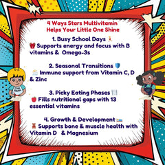 Vitastars omega3-kids-no-fish-oil bottle image emphasizes plant-based brain and eye support.