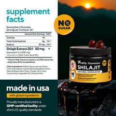 VitaUp Himalayan Shilajit Gummies close-up showing texture and wellness potential.