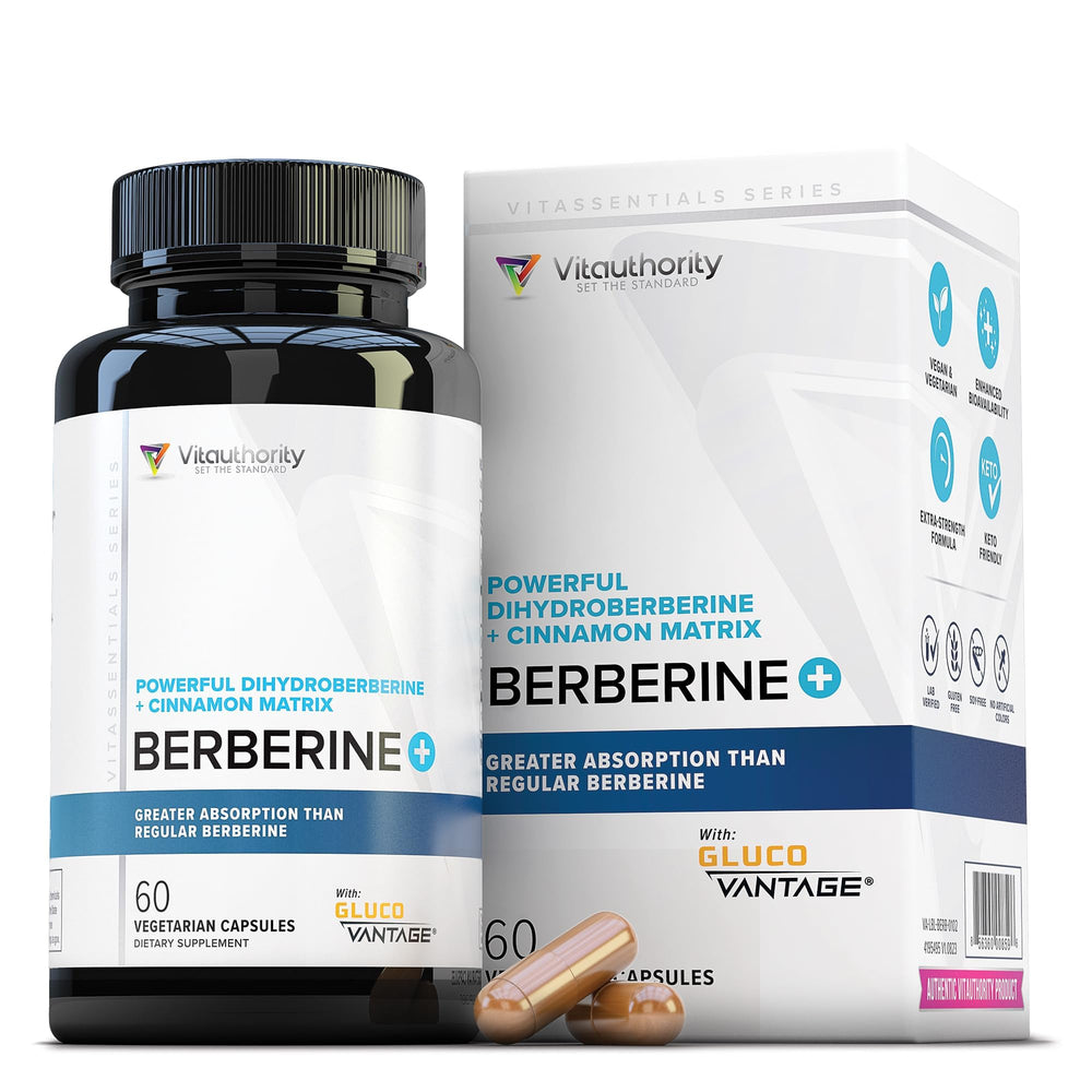 Vitauthority Berberine Cinnamon bottle showing 30 servings for daily balance.
