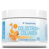 Vitauthority Colostrum Collagen Powder Orange Cream tub ready for daily wellness use