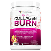 Vitauthority Multi Collagen Burn bottle with strawberry lemonade flavor for metabolism support