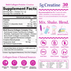 Vitauthority Multi Collagen Protein + Creatine scoop dispensing powder for easy mixing
