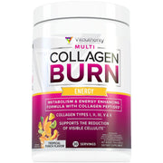 Vitauthority Multi Collagen Burn bottle front showing tropical punch flavor for daily energy