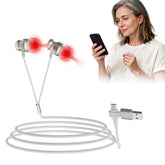 VitaYex red light earbuds dual-charge setup for on-the-go use