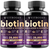 Vitboost biotin with hyaluronic acid capsules promote hydrated hair and healthier nails