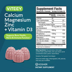 Viteey kosher certified gummies in bottle signaling quality and purity.