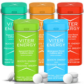 Viter Energy 40mg caffeine mints front label shows fast energy and clean flavor.