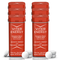 Viter Energy Caffeine Mints packaging tin for portable energy.