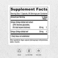Vitanica Ginkgo leaf and extract highlights standardized components
