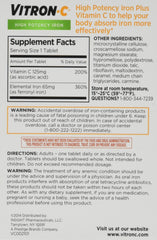 Vitron-C iron tablets close-up showing tablet texture for convenient daily use.