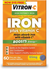 Vitron-C iron tablets front view highlighting daily energy support.