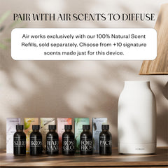 Vitruvi diffuser interface highlighting five adjustable scent strength levels