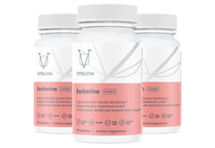 Vitruvin Berberine 600mg bottle with ultra-absorbable capsules for cellular health support.