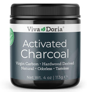 Viva Doria Activated Charcoal Powder bottle for versatile uses