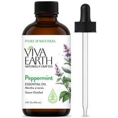 Viva Earth Peppermint Oil bottle showing pure aroma for diffusers and blends.