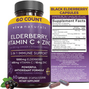 Viva Naturals Black Elderberry bottle – daily immune support