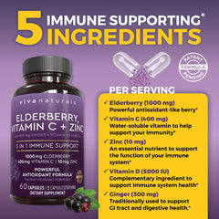 Viva Naturals Vitamin D3 bottle – immune health support