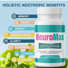 VIVALIS NeuroMax bottle pour demonstrating convenient daily dosing action.