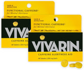 Vivarin bottle front view with pills for quick alertness