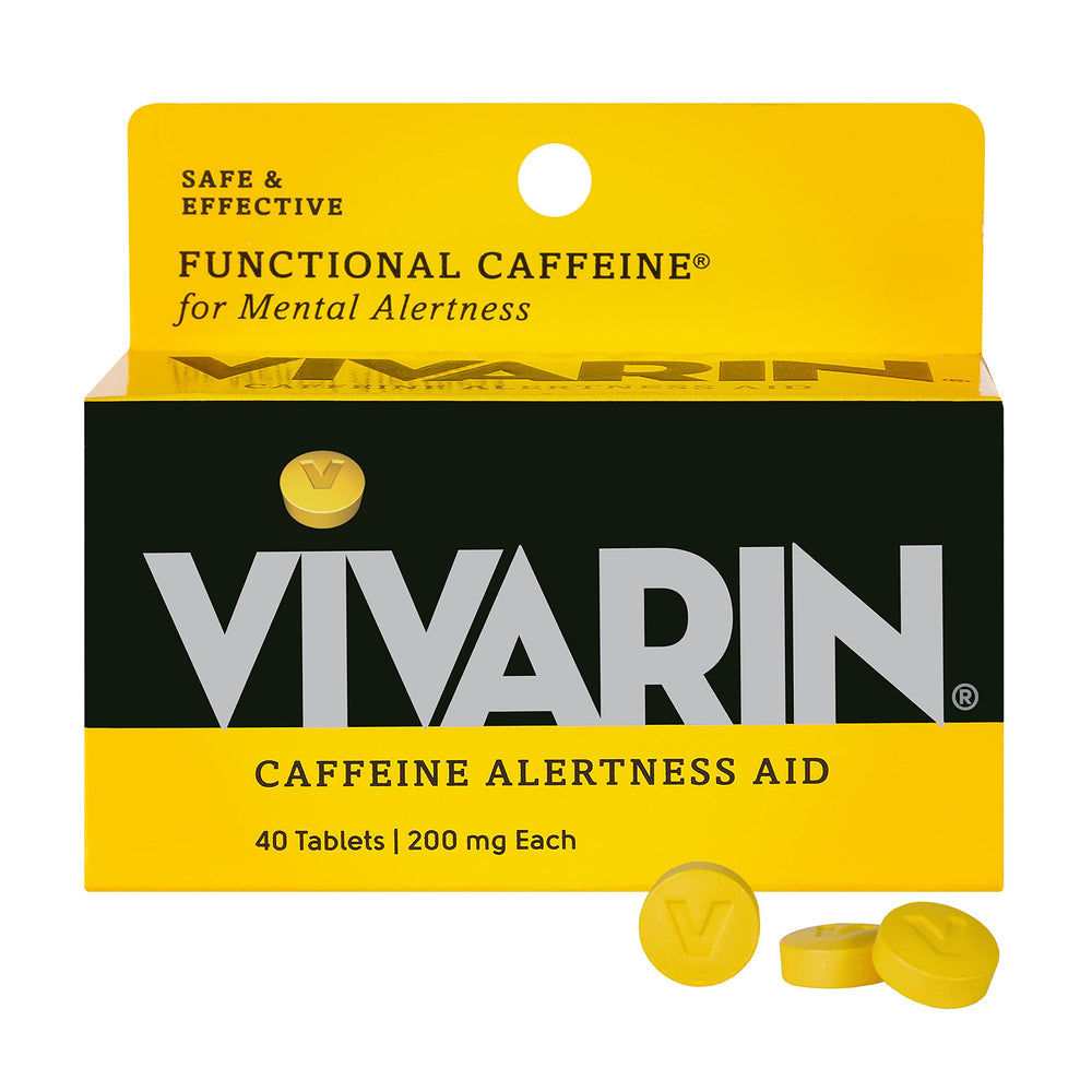 Vivarin caffeine pills 200 mg per dose for focused daytime energy
