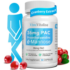 VivaVitalize five in one cranberry supplement bottle for urinary tract support