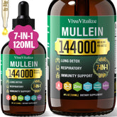 VivaVitalize Mullein Drops bottle showing herbal formula for respiratory support
