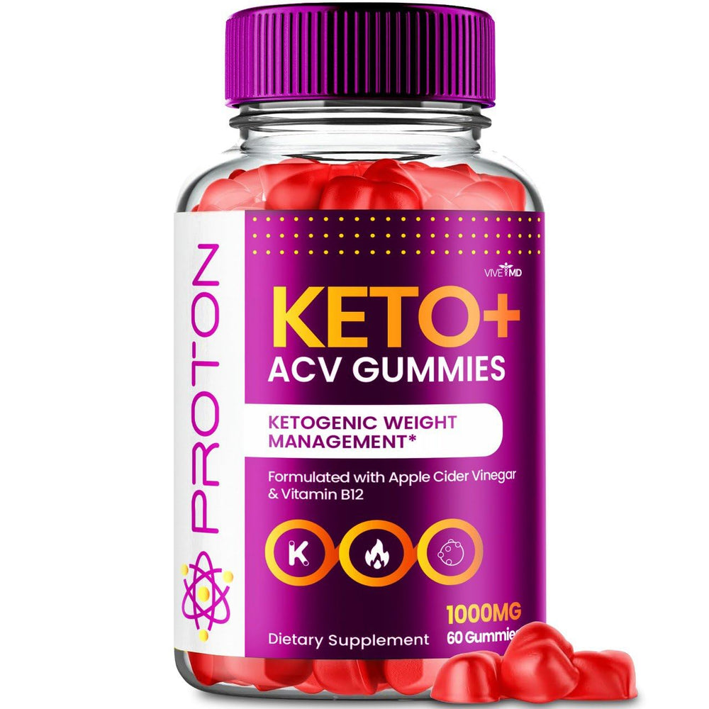 VIVE MD Proton Keto ACV Gummies bottle front, easy keto-friendly daily supplement.
