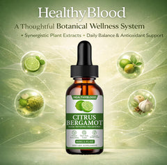 Dropper pouring bergamot liquid indicating fast absorption and simple use