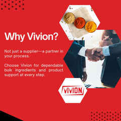 Vivion HPMC binder label illustrating USP/FCC/BP/PH-EUR compliance for excipients.