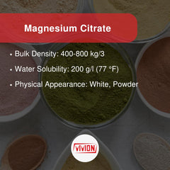 Vivion magnesium citrate powder for capsule formulations shows compatibility with tablet manufacturing.