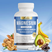 VivoNu 1000mg magnesium bottle shows eight-form formula for balanced wellness