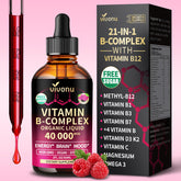 VivoNu B Complex liquid drops bottle for easy daily energy support.