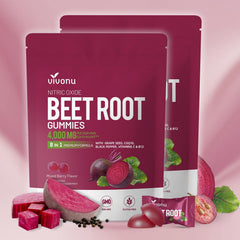 VivoNu Beet Root Gummies bottle with 60 servings for daily energy support