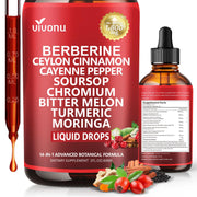 VivoNu berberine cinnamon liquid drops bottle for quick daily dosing.